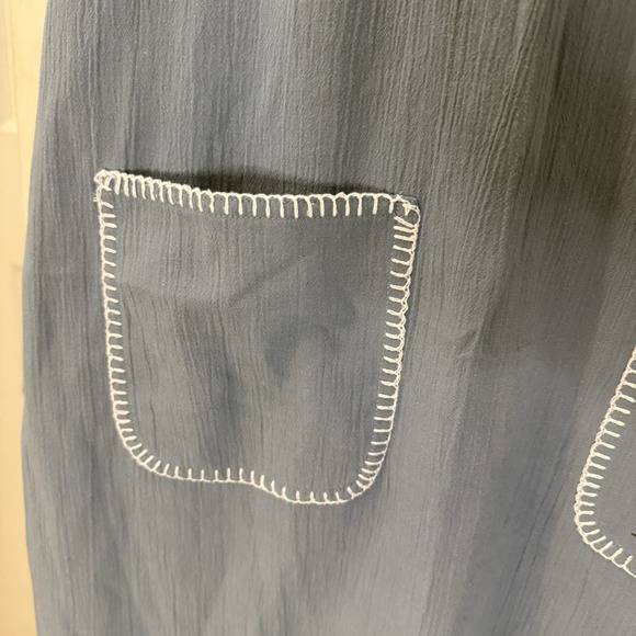 Teddi Vintage Cotton Gauze Dress Jumper Overall Cottagecore Minimalist L - Picture 4 of 11